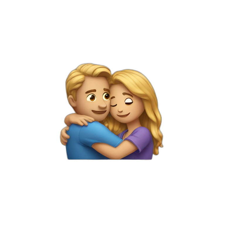 A couple hug emoji