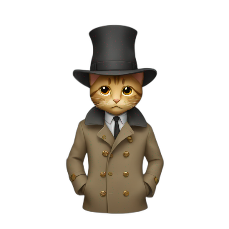 10 cats in a trenchcoat emoji