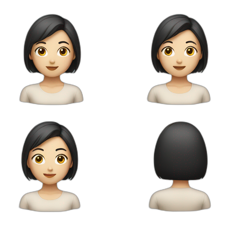Asian Girl with short hair emoji