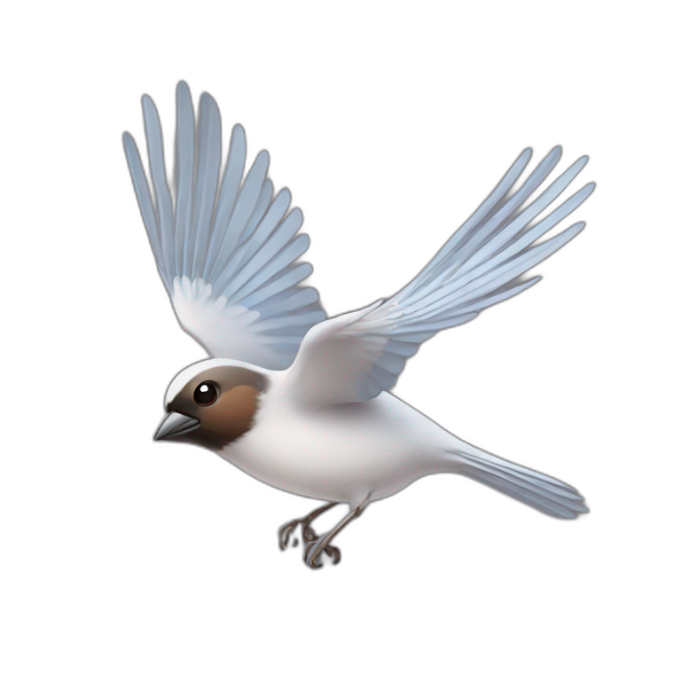 flying sparrow facing left emoji