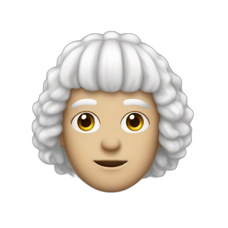 judge with white long curly wig emoji AI Emoji Generator