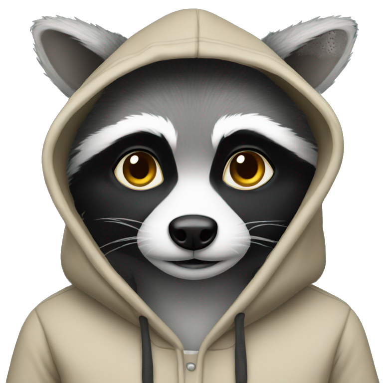 Raccon with hoodie number 2 emoji