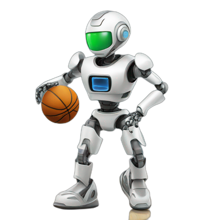 Robot playing basketball emoji