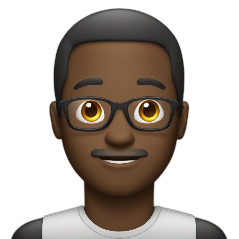 black man with cell phone emoji