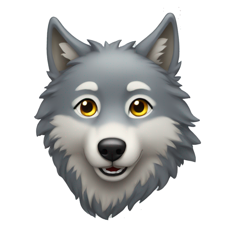 lonely wolf happy emoji
