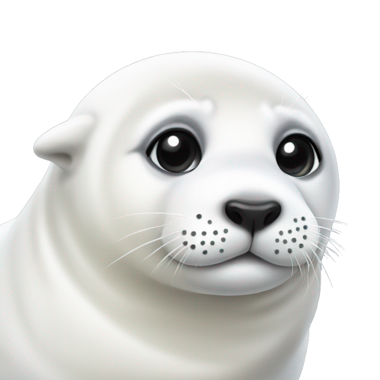 cute white harp seal emoji