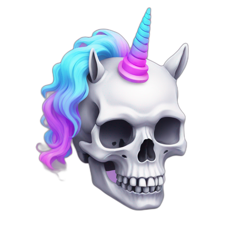skull unicorn vaporwave emoji