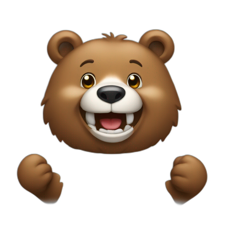 Happy bear working a lot emoji