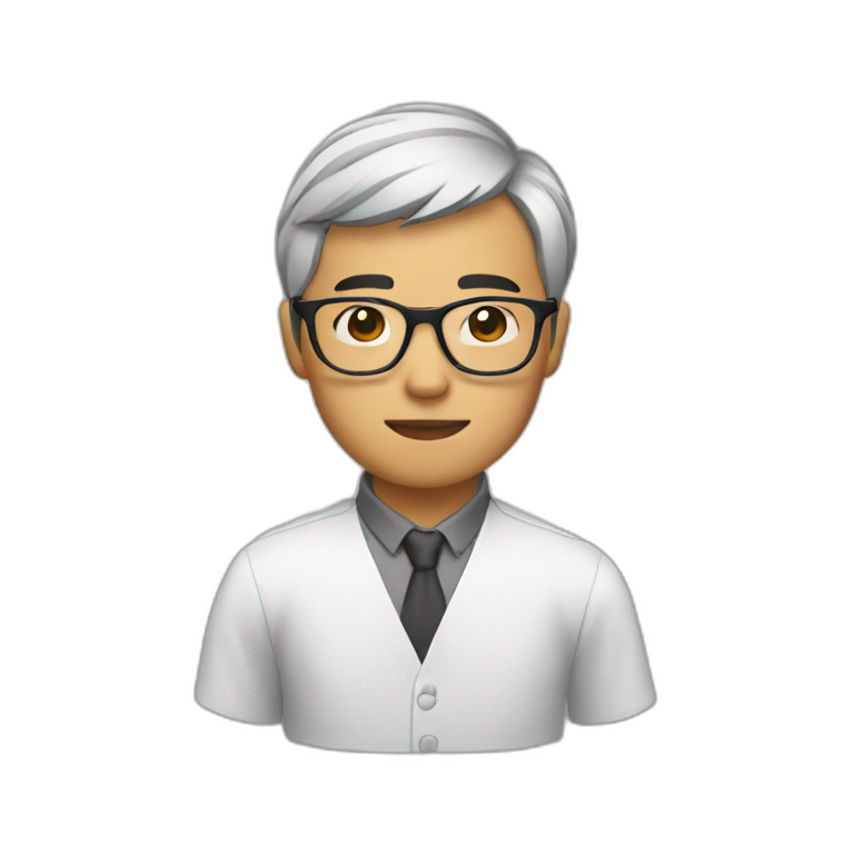 Asian with glasses emoji