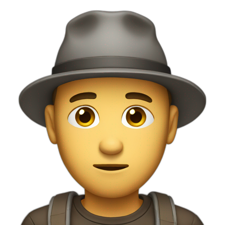 guy with hat sad emoji