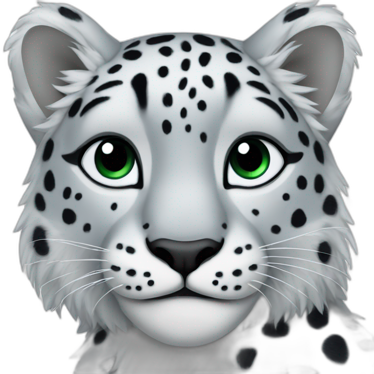 full body snow leopard emoji