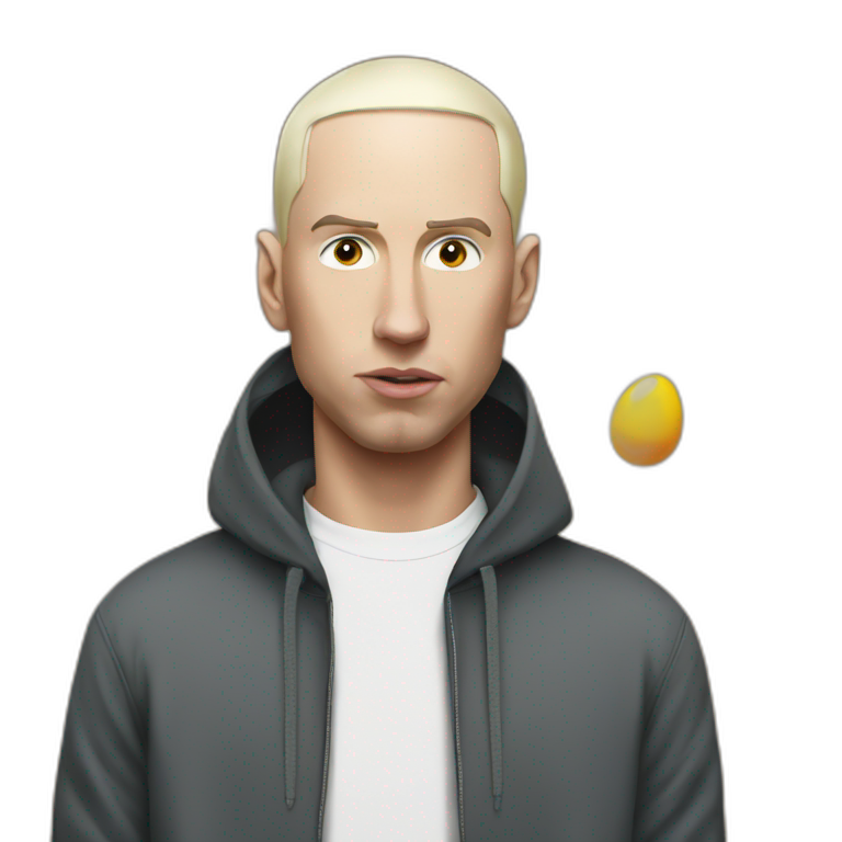 Eminem with a egg face emoji