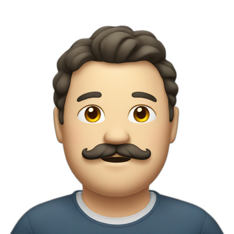 Fat man mustache emoji