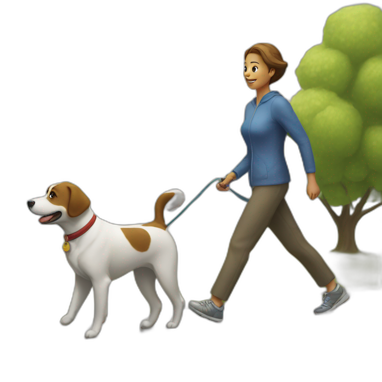 eating-and-walking-the-dog emoji