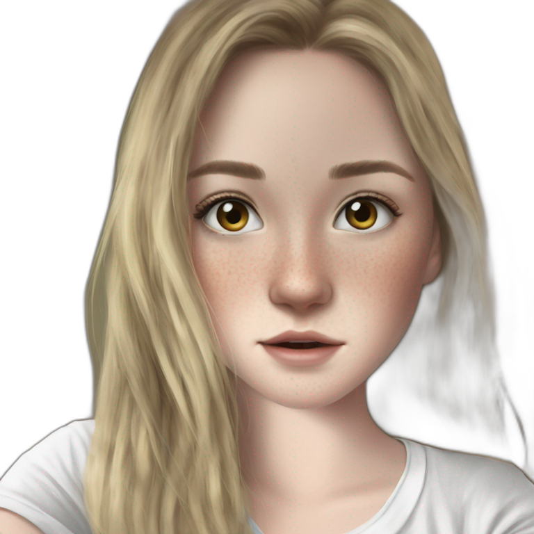 blonde girl with freckles emoji