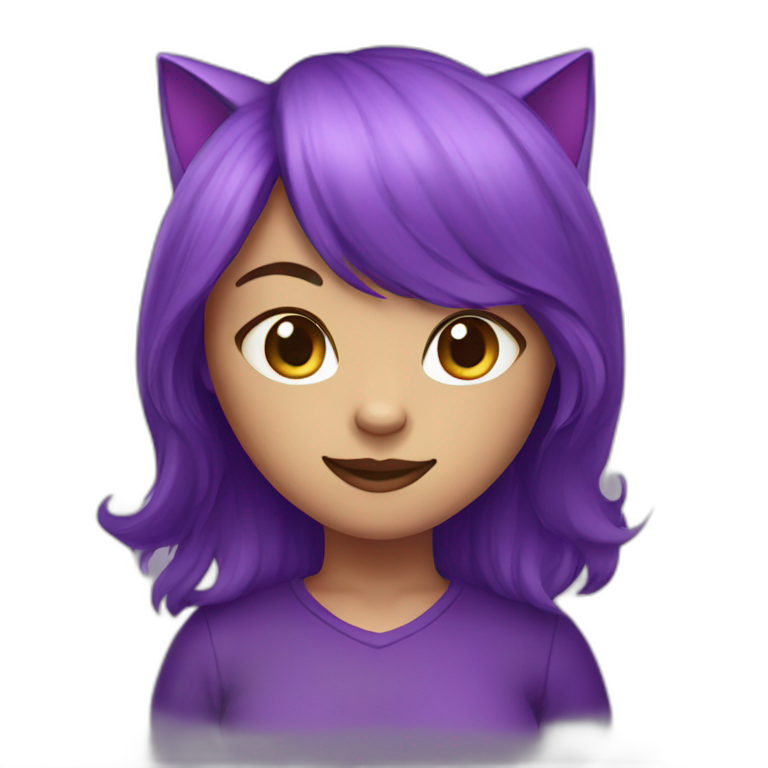 Purple cat girl emoji