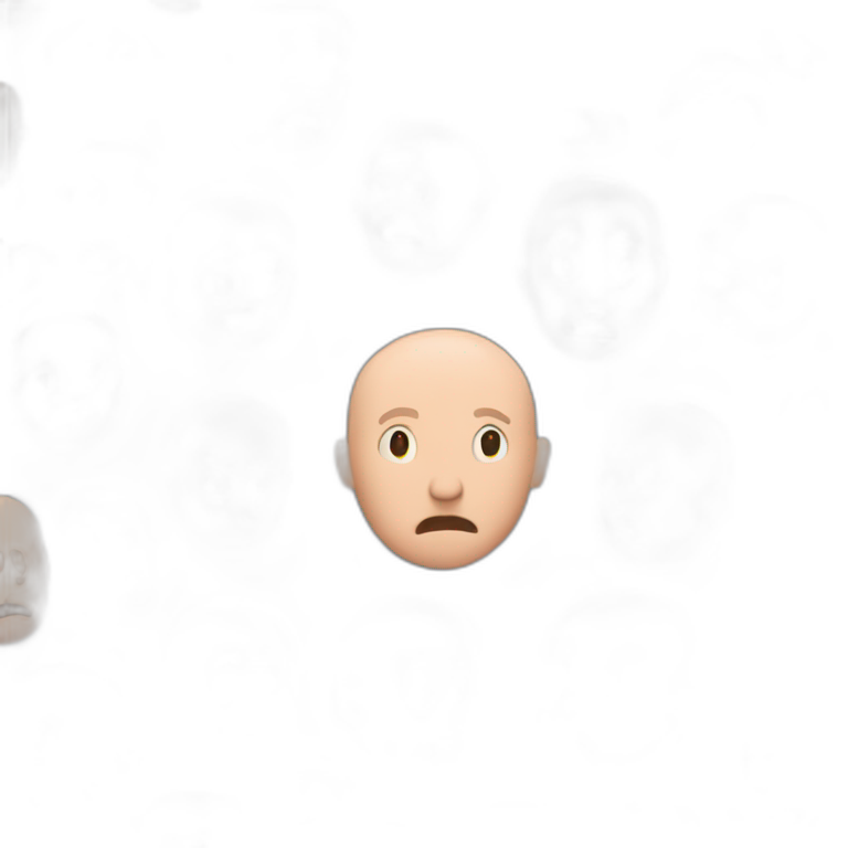 a bald man sourprised with question marks in his head emoji