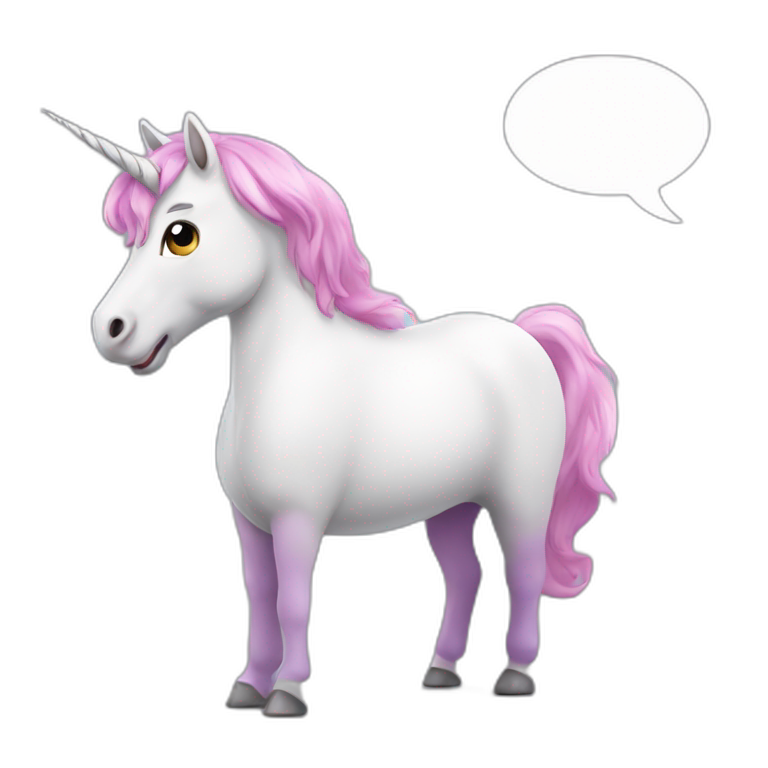 unicorn with speech bubble emoji