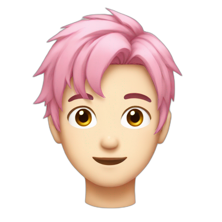 anime boy with pink hair emoji
