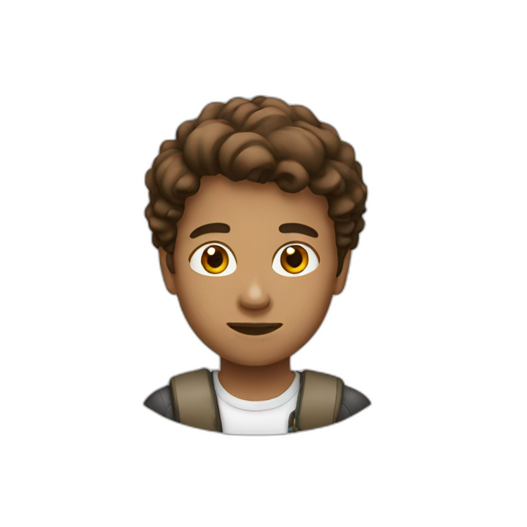 White student with brown hair   emoji