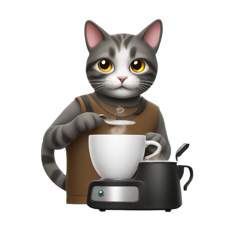 cat making coffee emoji