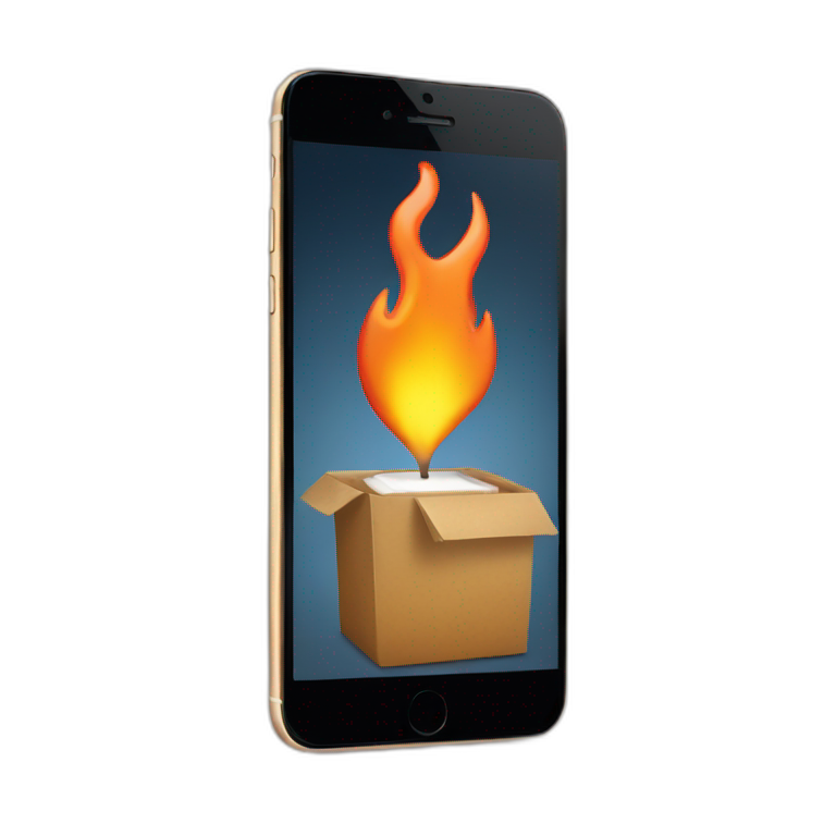 flaming iphone emoji