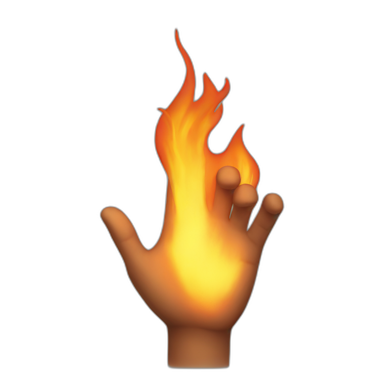 Hands on fire emoji