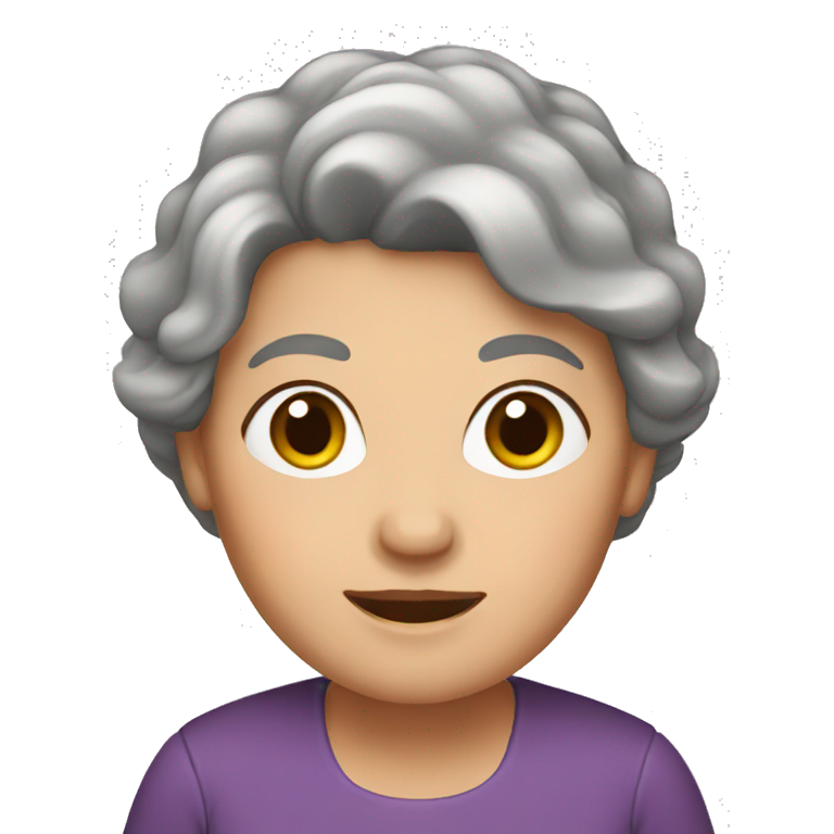 Grandma with brown hair emoji
