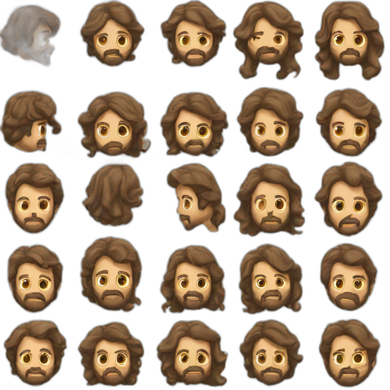 long hair man spanish beard  emoji