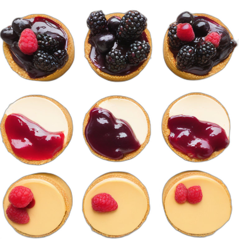 No bake cheesecake with 3 colored jams emoji
