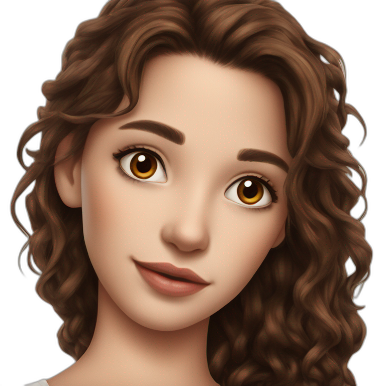 smiling brown-eyed girl portrait emoji