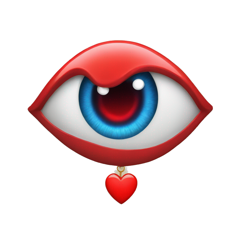 Evil eye with red heart emoji