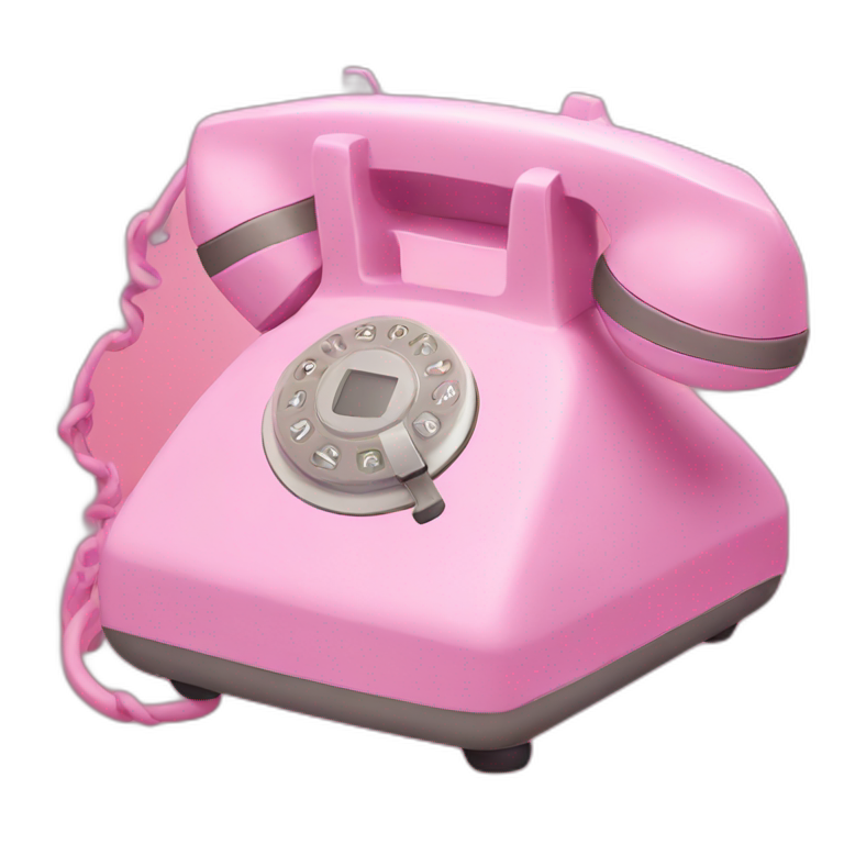 Pink phone emoji