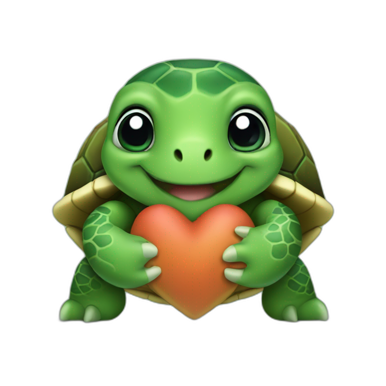 Turtle loveheart emoji