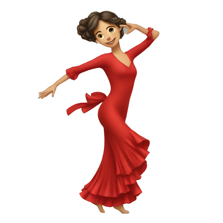 spanish dancing woman red dress emoji