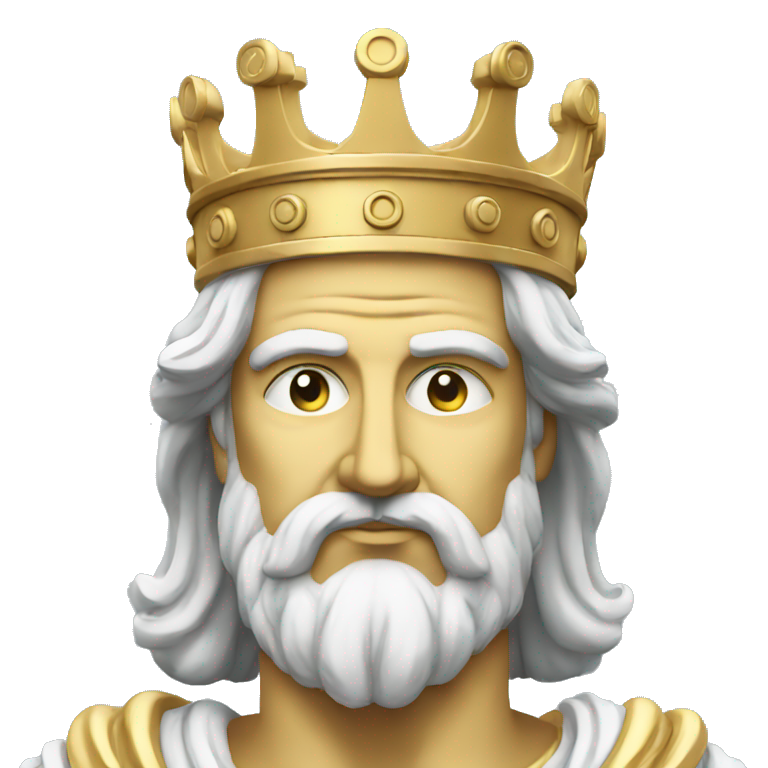 GREEK king STATUE with crown  emoji