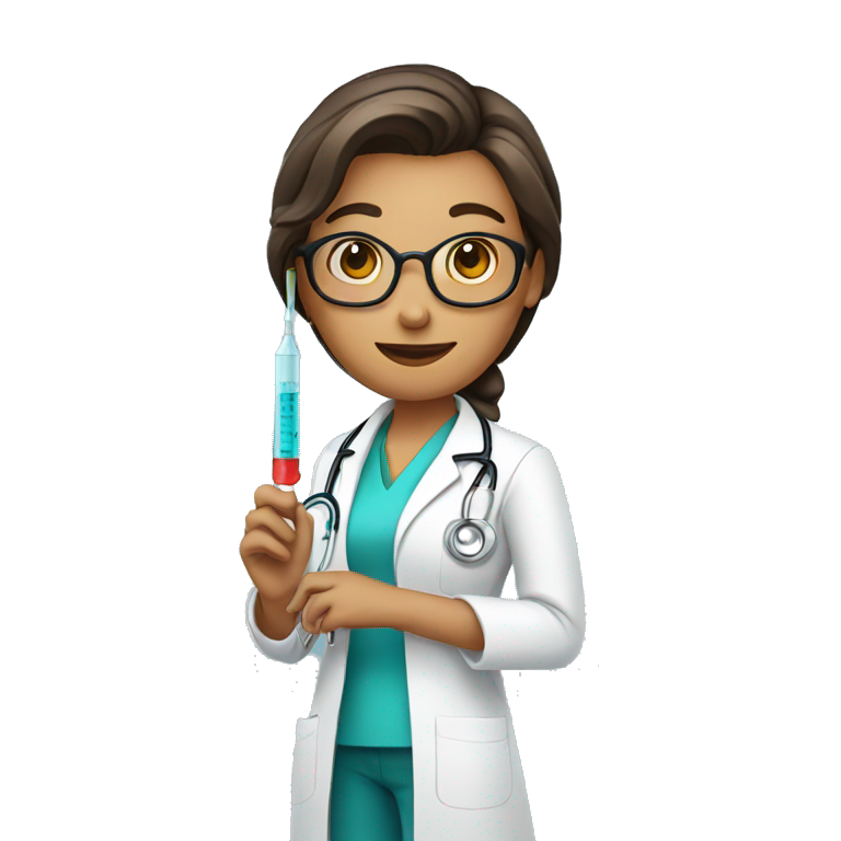 woman doctor with a syringe in his hand emoji