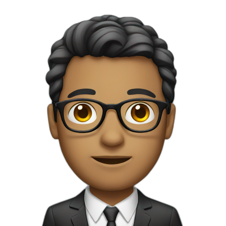 young man with glasses and suit emoji