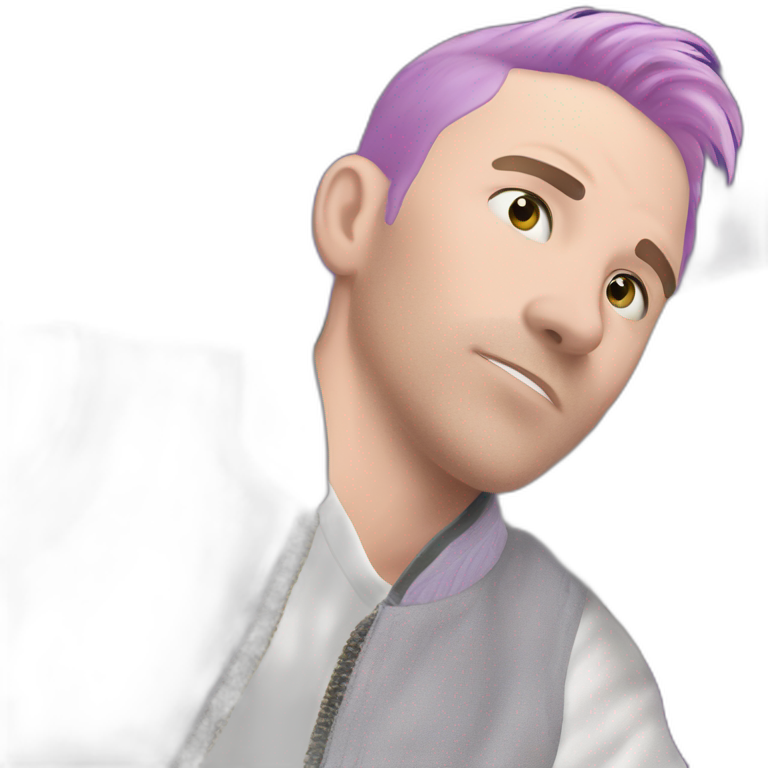 mysterious purple haired boy emoji