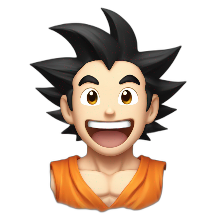 Happy Goku smiling emoji