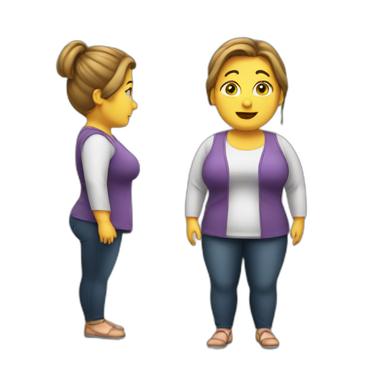it computer woman overweight emoji