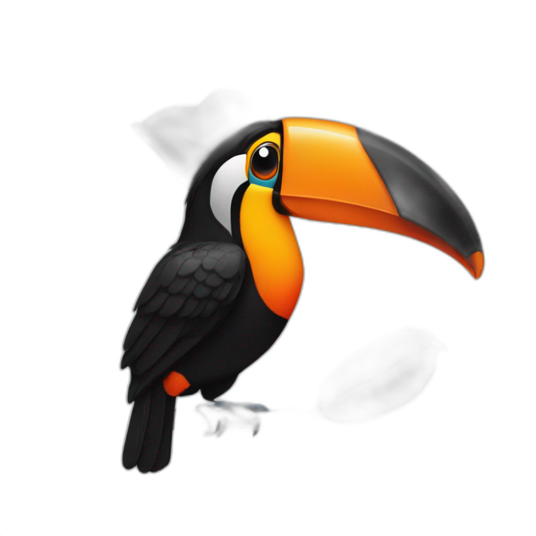 Toucan orange et noir emoji