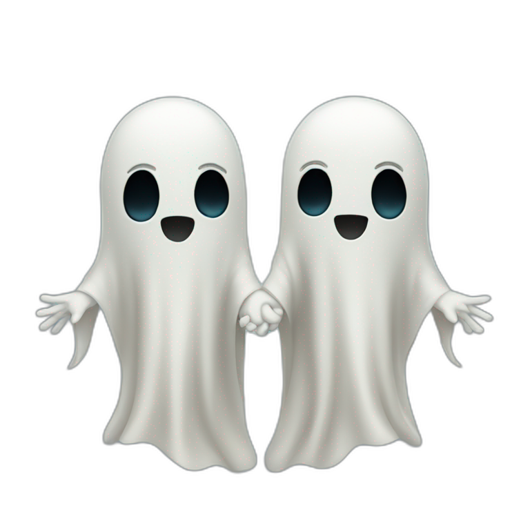 ghosts holding hands emoji