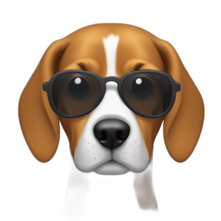 beagle dog in sunglasses emoji