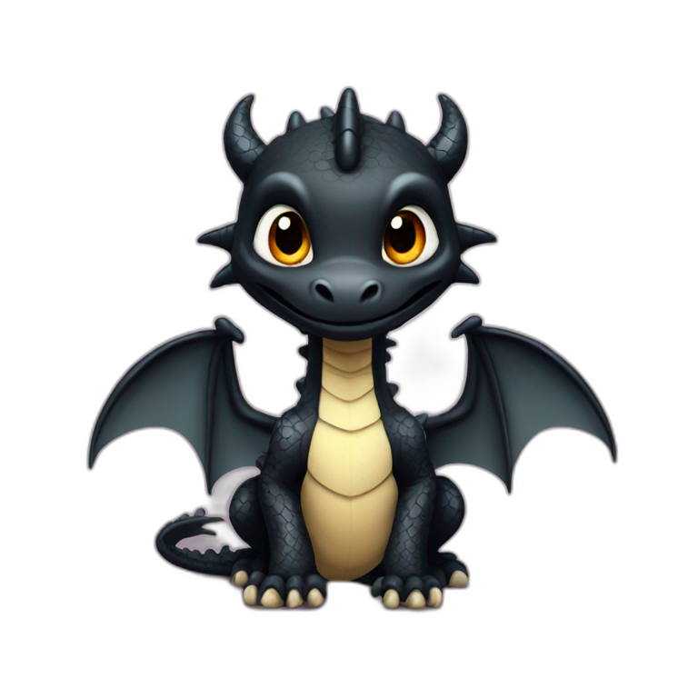 baby cartoon black dragon emoji