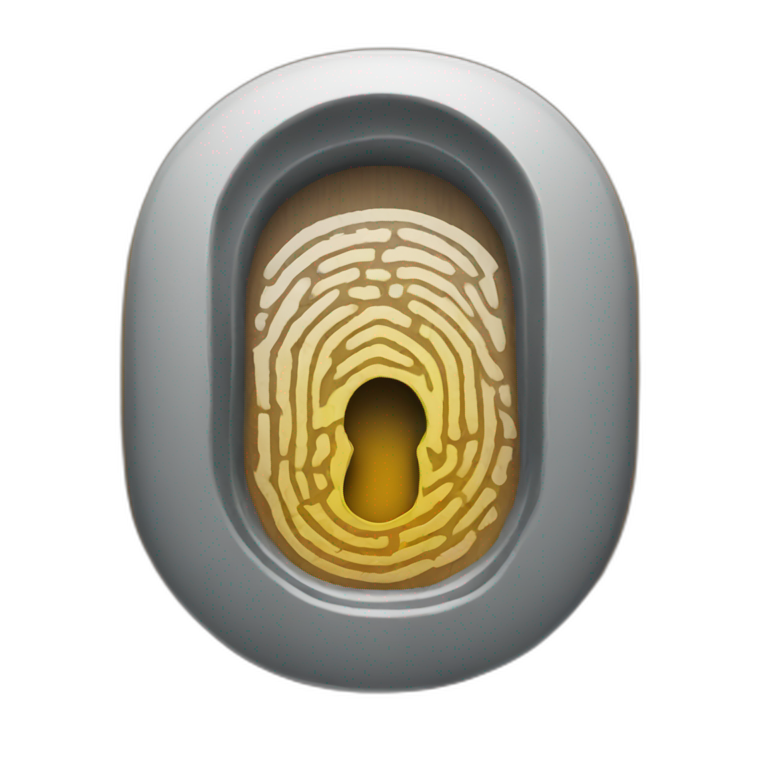 Fingerprint with a Keyhole emoji