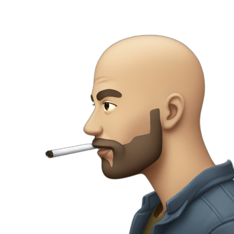 bald guy shaved beard smoking masculinity emoji