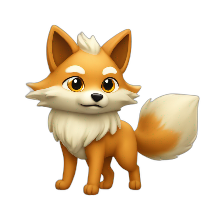 beige nine tailed fox emoji