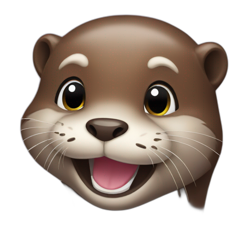 Cute otter smiling emoji