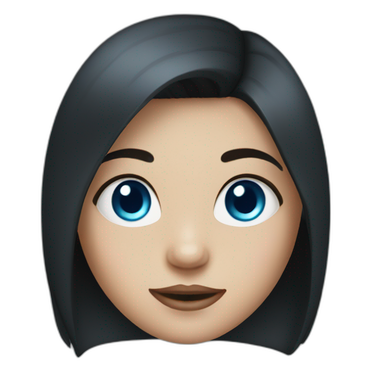 A girl with blue eyes and dark hair emoji